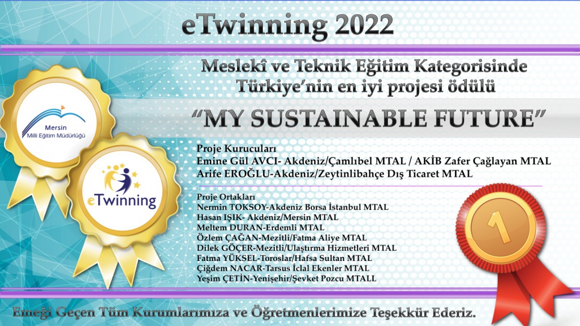 eTwinning 2022 Mesleki ve Teknik Eğitim kategorisinde Türkiye'nin en iyi projesi ödülünü aldık.